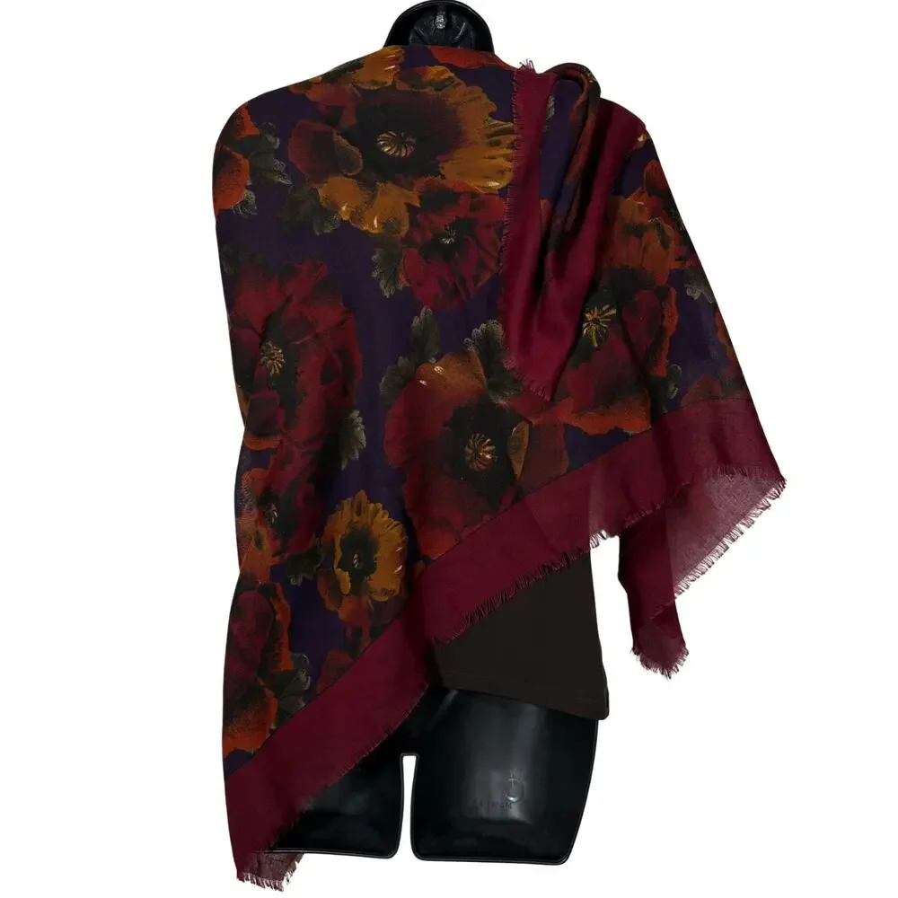Burgundy Floral Scarf 45